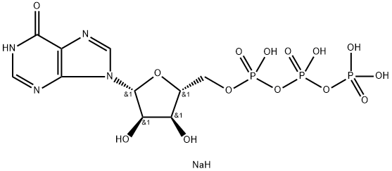 イノシン5'-三りん酸三ナトリウム水和物 化学構造式