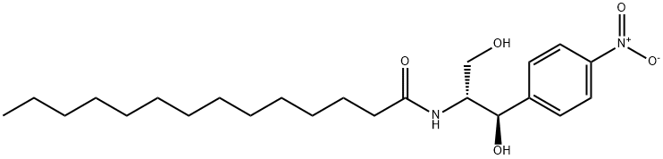 (1R,2R)-2-N-ミリストイルアミノ-1-(4-ニトロフェニル)-1,3-プロパンジオール 化学構造式