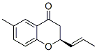 (S)-2,3-ジヒドロ-6-メチル-2-[(E)-1-プロペニル]-4H-1-ベンゾピラン-4-オン 化学構造式