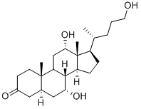 (5A,7A,12A)-7,12,24-三羟基胆烷-3-酮 结构式