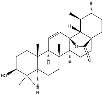 3-ヒドロキシ-11-ウルセン-28,13-オリド 化学構造式