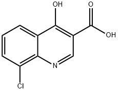 8クロロ4ヒドロキシキノリン3カルボン酸 化学構造式