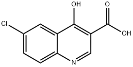 6クロロ4ヒドロキシキノリン3カルボン酸 化学構造式