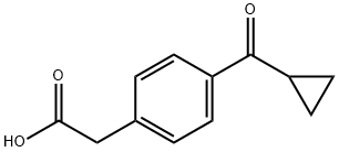 4-(シクロプロピルカルボニル)ベンゼン酢酸 化学構造式