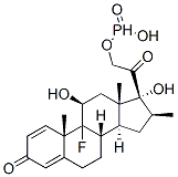 9-フルオロ-11β,17,21-トリヒドロキシ-16β-メチルプレグナ-1,4-ジエン-3,20-ジオン21-ホスファート 化学構造式