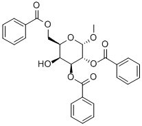 メチル2,3,6-トリ-O-ベンゾイル-α-D-ガラクトピラノシド 化学構造式