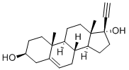 (17R)-プレグナ-5-エン-20-イン-3β,17-ジオール 化学構造式