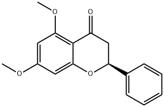 (S)-2α-フェニル-5,7-ジメトキシクロマン-4-オン 化学構造式