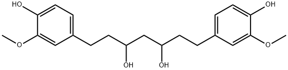 (3S,5S)-1,7-ビス(3-メトキシ-4-ヒドロキシフェニル)ヘプタン-3,5-ジオール 化学構造式