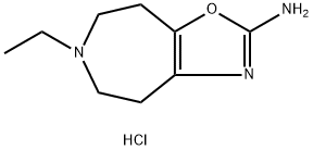 6-エチル-5,6,7,8-テトラヒドロ-4H-オキサゾロ[4,5-d]アゼピン-2-アミン·2塩酸塩 化学構造式