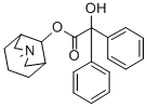 ヒドロキシジフェニル酢酸1-メチル-4-ピペリジニル 化学構造式