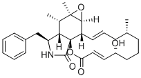 (7S,13E,16R,20R,21E)-6,7-エポキシ-20-ヒドロキシ-16-メチル-10-フェニル-24-オキサ[14]サイトカラサ-13,21-ジエン-1,23-ジオン 化学構造式