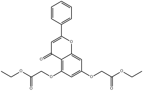 2,2'-[(4-オキソ-2-フェニル-4H-1-ベンゾピラン-5,7-ジイル)ビス(オキシ)]二酢酸ジエチル 化学構造式