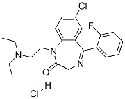7-chloro-1-[2-(diethylamino)ethyl]-5-(2-fluorophenyl)-1,3-dihydro-2H-benzo-1,4-diazepin-2-one monohydrochloride Struktur