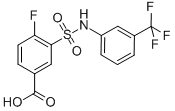 4-FLUORO-3-(3-TRIFLUOROMETHYL-PHENYLSULFAMOYL)-BENZOIC ACID Structure