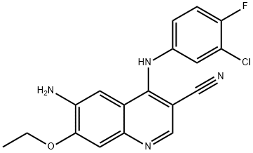6-amino-4-(3-chloro-4-fluorophenylamino)-7-ethoxyquinoline-3-carbonitrile Structure