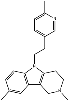 2,3,4,5-四氢-2,8-二甲基-5-[2-(6-甲基吡啶-3-基)乙基]-1H-吡啶并[4,3-B]吲哚 结构式