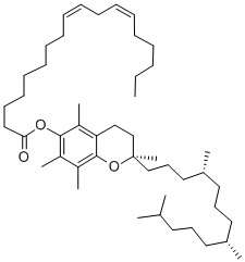 2,5,7,8-テトラメチル-2-(4,8,12-トリメチルトリデシル)-6-(リノレオイルオキシ)クロマン 化学構造式