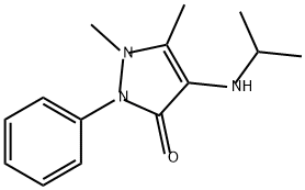 4-イソプロピルアミノ-2,3-ジメチル-1-フェニル-3-ピラゾリン-5-オン 化学構造式