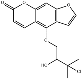 4-(3-Chloro-2-hydroxy-3-methylbutoxy)-7H-furo[3,2-g][1]benzopyran-7-one Struktur
