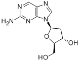 2-AMINO-9-(BETA-D-2-DEOXYRIBOFURANOSYL)PURINE 化学構造式