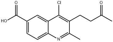 4-クロロ-2-メチル-3-(3-オキソブチル)キノリン-6-カルボン酸 化学構造式