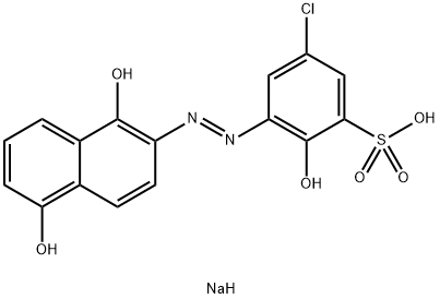 5-クロロ-3-[(1,5-ジヒドロキシ-2-ナフタレニル)アゾ]-2-ヒドロキシベンゼンスルホン酸ナトリウム 化学構造式