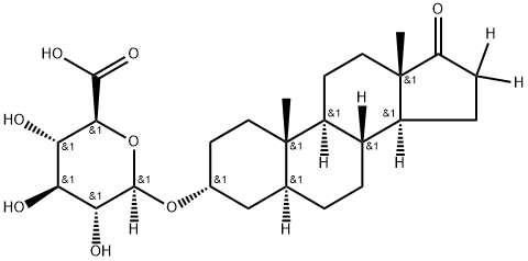 5Α-アンドロスタン-3Α-オール-17-オン-16,16-D2-グルコシデュロネート 化学構造式