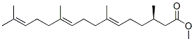 (6E,10E,R)-3,7,11,15-テトラメチル-6,10,14-ヘキサデカトリエン酸メチル 化学構造式