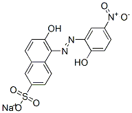 sodium 6-hydroxy-5-[(2-hydroxy-5-nitrophenyl)azo]naphthalene-2-sulphonate Struktur