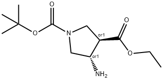 TRANS-4-AMINO-1-N-BOC-3-PYRROLIDINECARBOXYLIC ACID ETHYL ESTER
 Structure