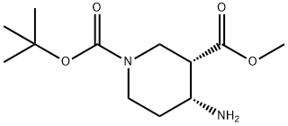 (3S,4R)-1-叔丁基3-甲基-4-氨基哌啶-1,3-二羧酸酯, 362489-61-0, 结构式