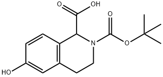 2-(叔丁氧羰基)-6-羟基-1,2,3,4-四氢异喹啉-1-羧酸, 362492-00-0, 结构式
