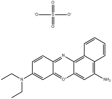 5-アミノ-9-(ジエチルアミノ)ベンゾ[a]フェノキサジン-7-イウム·0.5スルファート 化学構造式