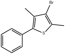 3-ブロモ-2,4-ジメチル-5-フェニルチオフェン 化学構造式
