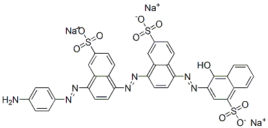 trisodium 3-[[4-[[4-[(4-aminophenyl)azo]-6-sulphonatonaphthyl]azo]-6-sulphonatonaphthyl]azo]-4-hydroxynaphthalene-1-sulphonate  Structure