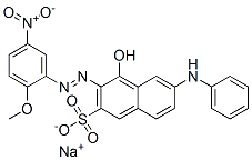 sodium 4-hydroxy-3-[(2-methoxy-5-nitrophenyl)azo]-6-(phenylamino)naphthalene-2-sulphonate Struktur