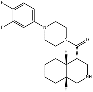 ((4S,4aS,8aR)-decahydroisoquinolin-4-yl)(4-(3,4-difluorophenyl)piperazin-1-yl)methanone 化学構造式