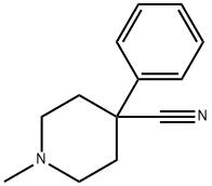 1-methyl-4-phenylpiperidine-4-carbonitrile  Struktur