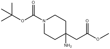 4-氨基-1-叔丁氧羰基-4-哌啶基乙酸甲酯, 362703-57-9, 结构式