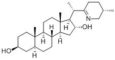16,28-セコ-5α-ソラニダ-22(28)-エン-3β,16α-ジオール 化学構造式