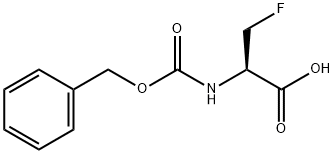 (R)-2-(((ベンジルオキシ)カルボニル)アミノ)-3-フルオロプロパン酸 化学構造式