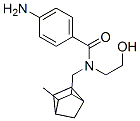 p-アミノ-N-(2-ヒドロキシエチル)-N-[(3-メチル-2-ノルボルニル)メチル]ベンズアミド 化学構造式
