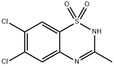 6,7-ジクロロ-3-メチル-2H-1,2,4-ベンゾチアジアジン1,1-ジオキシド 化学構造式