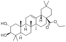(2α,3β)-2,3-Dihydroxy-olean-12-en-28-oic acid ethyl ester Structure