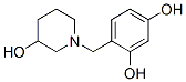 1,3-Benzenediol, 4-[(3-hydroxy-1-piperidinyl)methyl]- (9CI) Struktur