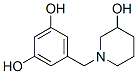 1,3-Benzenediol, 5-[(3-hydroxy-1-piperidinyl)methyl]- (9CI) 化学構造式