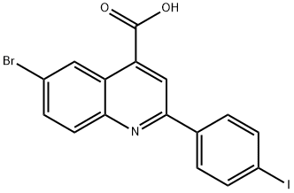 6-BROMO-2-(4-IODO-PHENYL)-QUINOLINE-4-CARBOXYLIC ACID 化学構造式