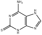 6-アミノ-2-メルカプト-9H-プリン 化学構造式