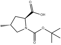 (2S,4R)-1-(TERT-ブチルトキシカルボニル)-4-メチルピロリジン-2-カルボン酸 化学構造式